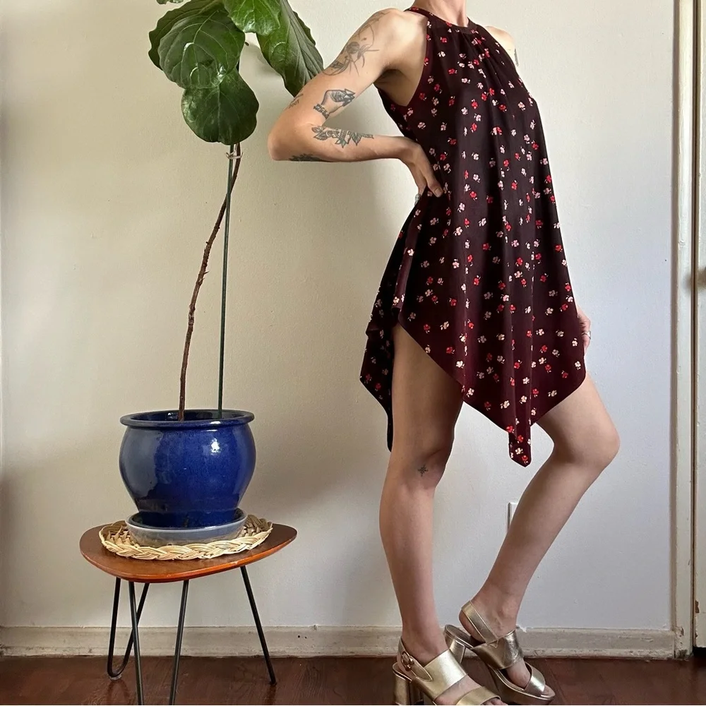 Vintage Pointed Hem Minidress - Picture 2 of 9